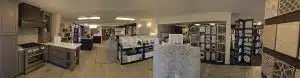 A view of a Fogo Solutions kitchen in a showroom.