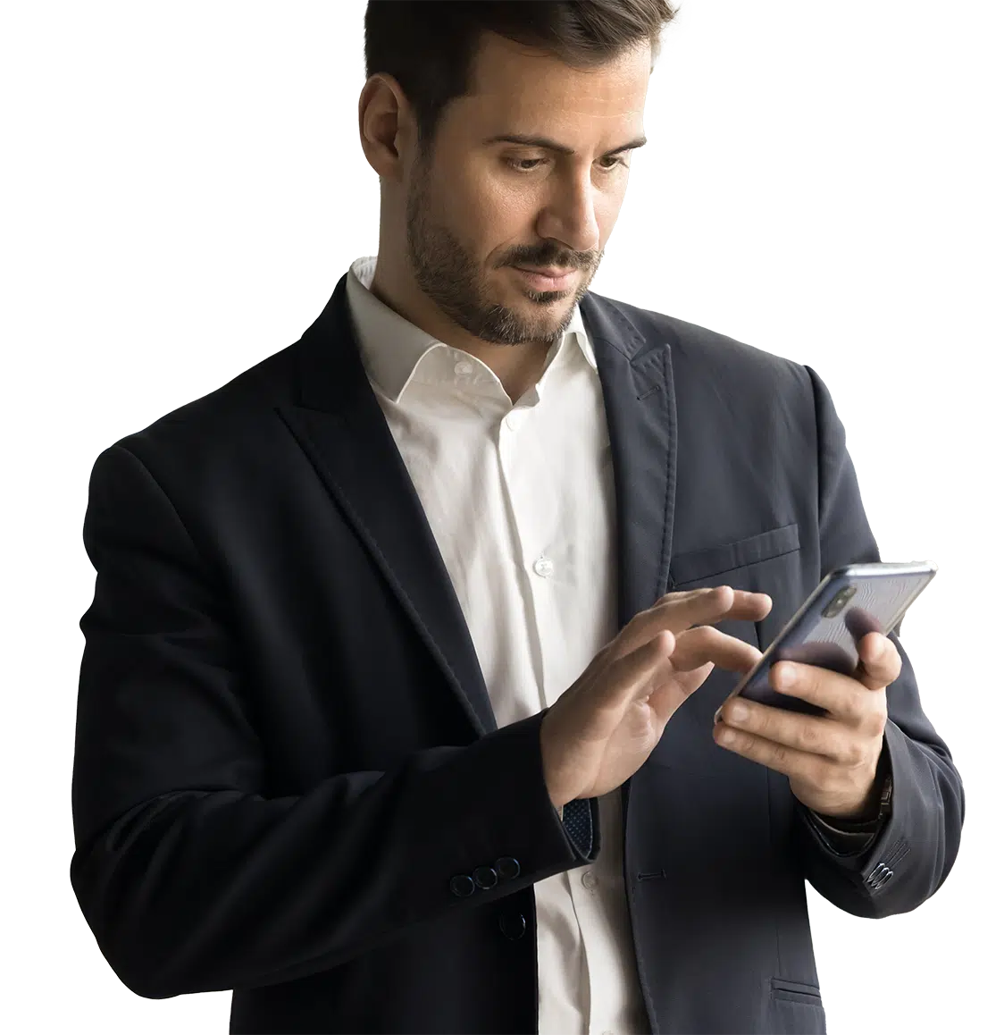 guy on mobile device